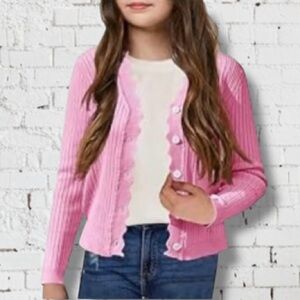 🧶New Pink Long Sleeve Knit Cardigan